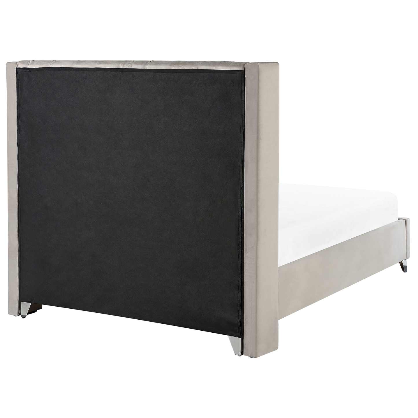 Polsterbett Samtstoff hellgrau Lattenrost 140 x 200 cm LUBBON