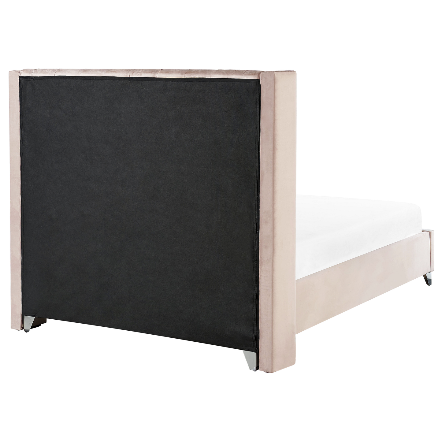 Bett mit Lattenrost Samtstoff LUBBON 160 x 200 cm Pastellrosa