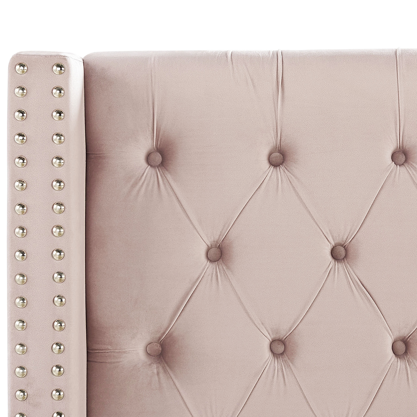 Bett mit Lattenrost Samtstoff LUBBON 160 x 200 cm Pastellrosa