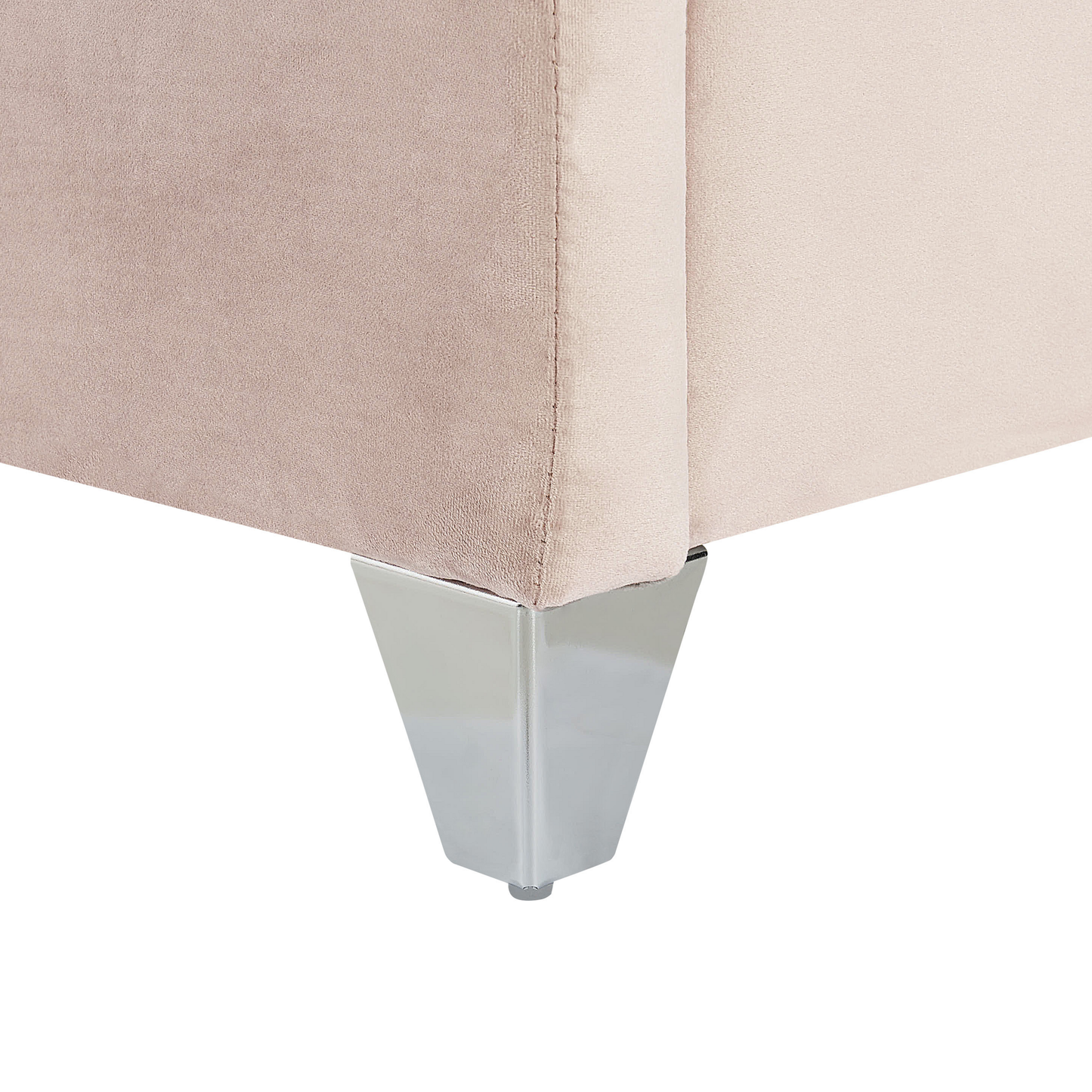 Bett mit Lattenrost Samtstoff LUBBON 160 x 200 cm Pastellrosa