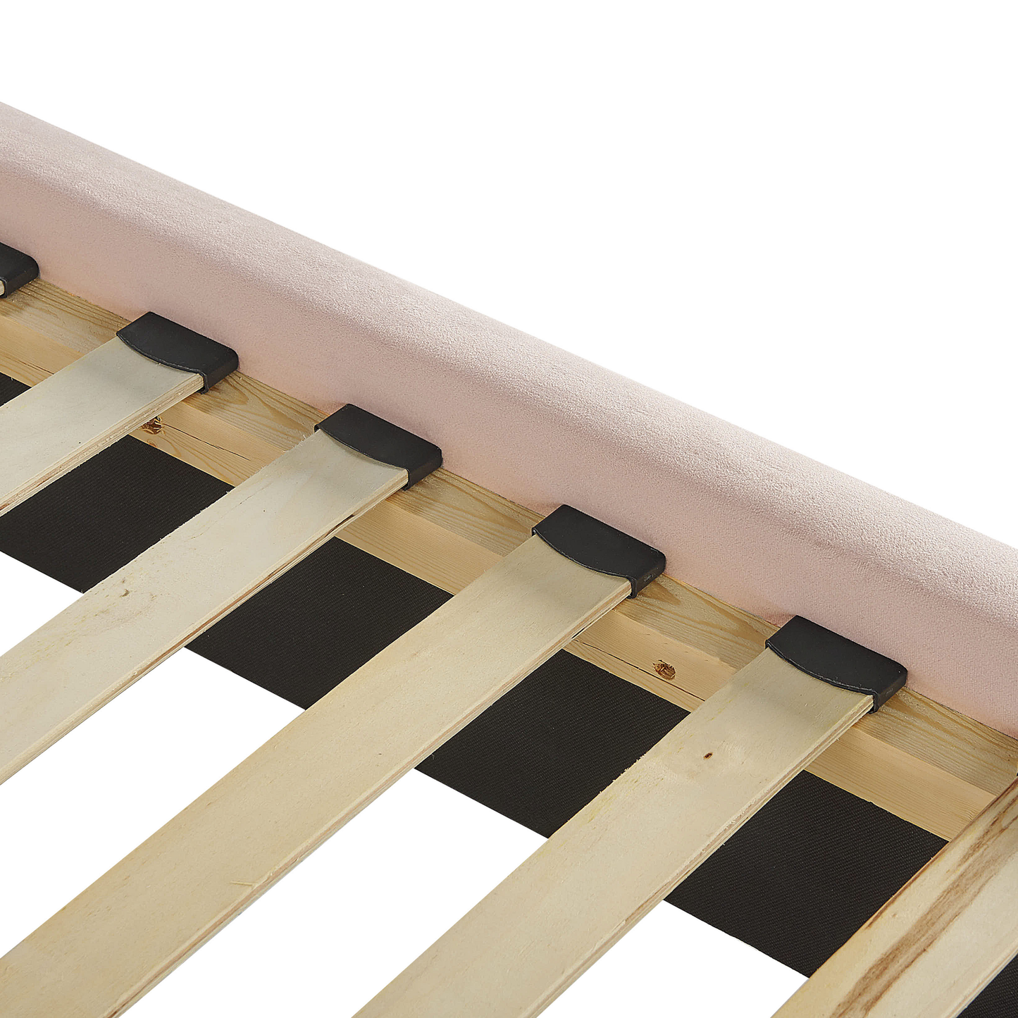 Bett mit Lattenrost Samtstoff LUBBON 160 x 200 cm Pastellrosa