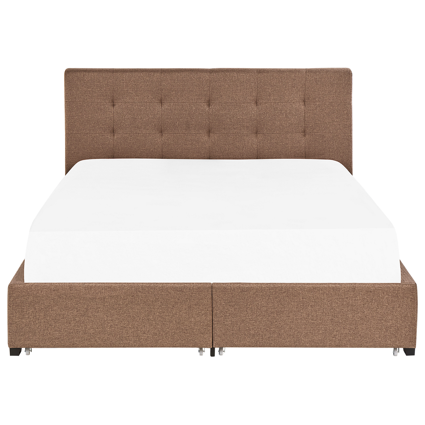 Bett mit Schubladen Stoff LA ROCHELLE 180 x 200 cm Braun