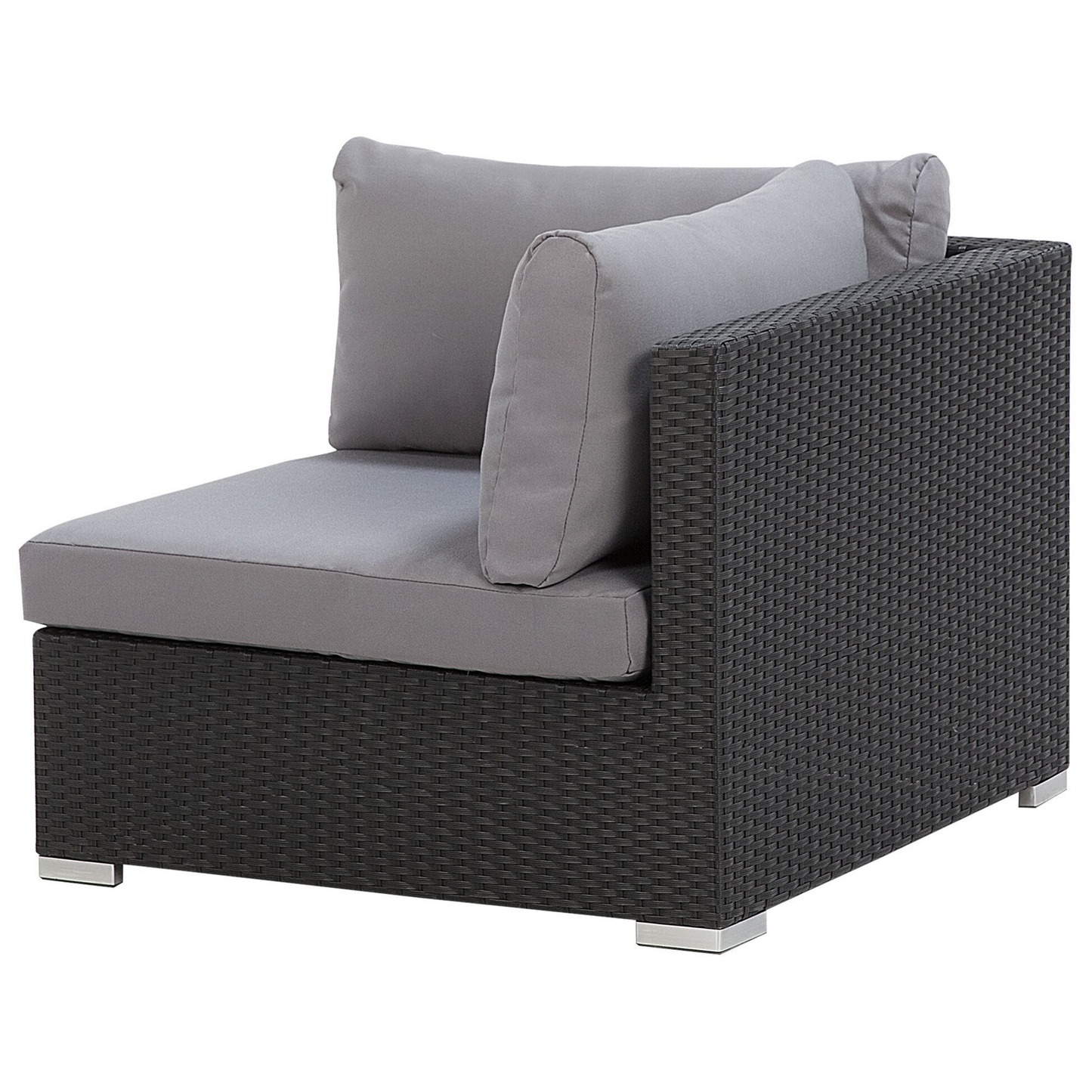 Lounge Set Rechtsseitig PE Rattan Schwarz SANO