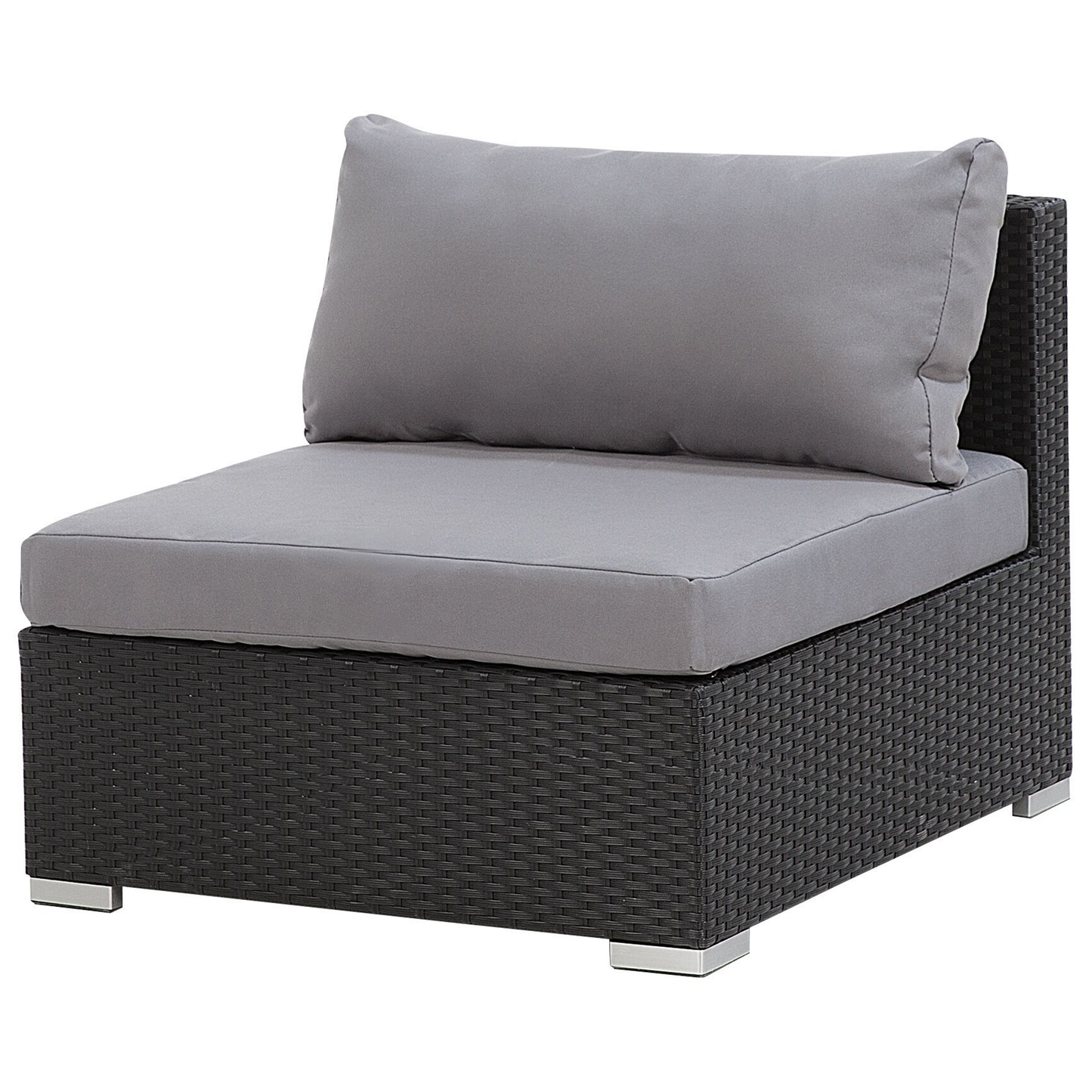 Lounge Set Rechtsseitig PE Rattan Schwarz SANO