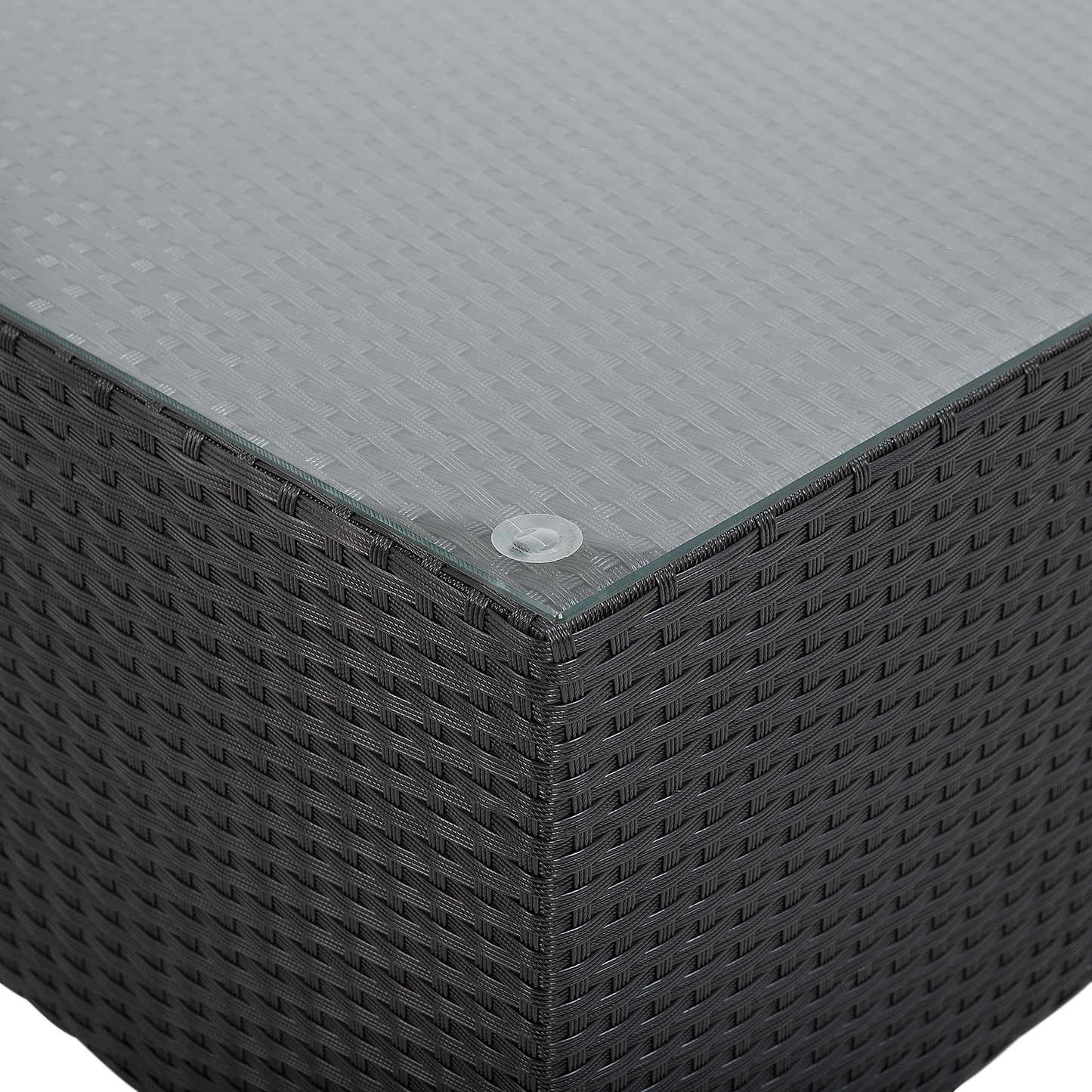 Lounge Set Rechtsseitig PE Rattan Schwarz SANO