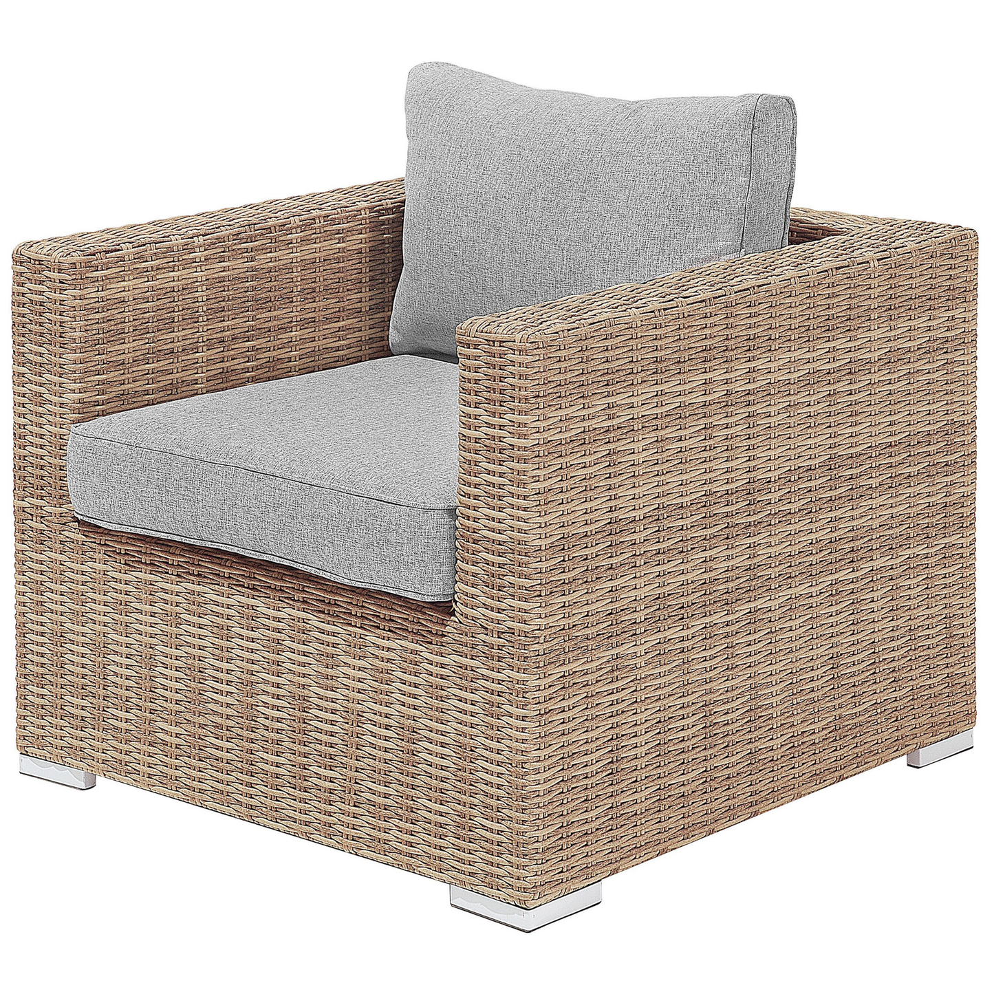 Lounge Set Rechtsseitig PE Rattan Hellbraun CONTARE