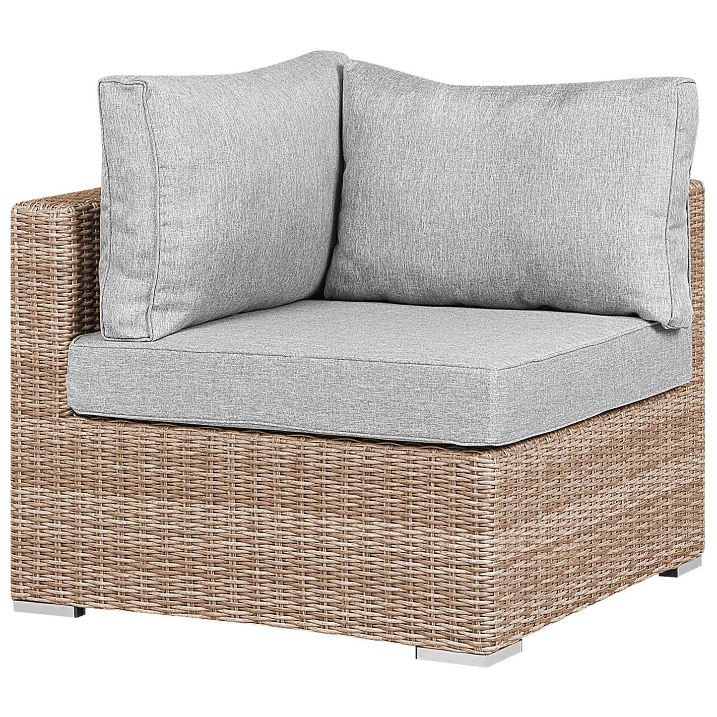 Lounge Set Rechtsseitig PE Rattan Hellbraun CONTARE