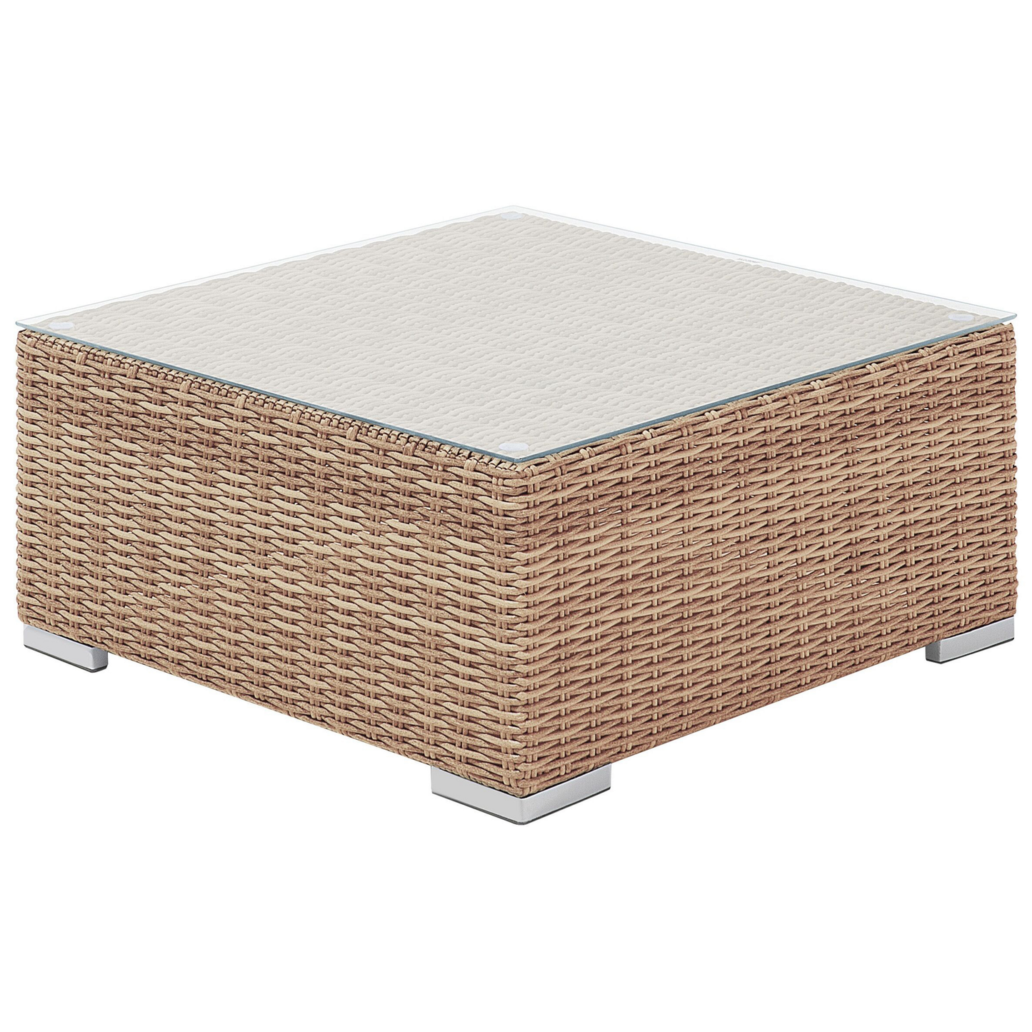 Lounge Set Rechtsseitig PE Rattan Hellbraun CONTARE