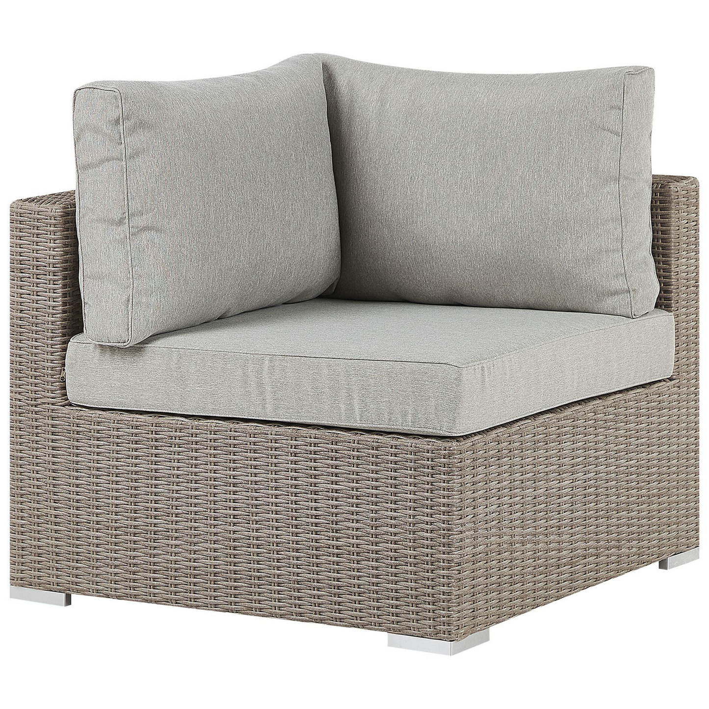 Lounge Set mit Tisch 6-Sitzer CONTARE rechtsseitig modular Polyrattan Taupe