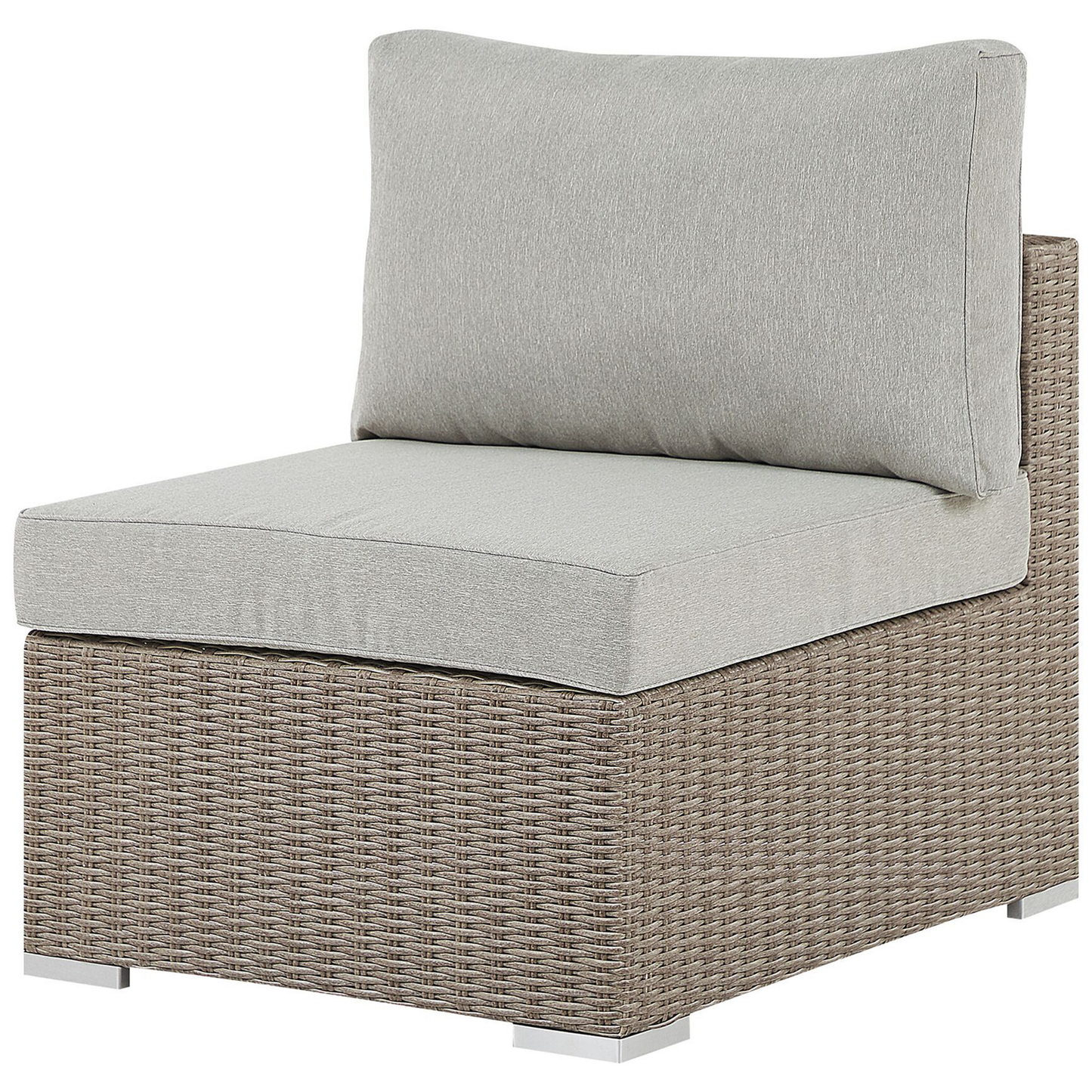 Lounge Set mit Tisch 6-Sitzer CONTARE rechtsseitig modular Polyrattan Taupe