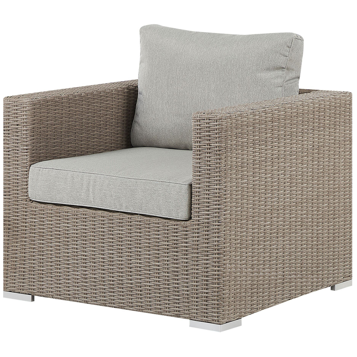 Lounge Set mit Tisch 6-Sitzer CONTARE rechtsseitig modular Polyrattan Taupe