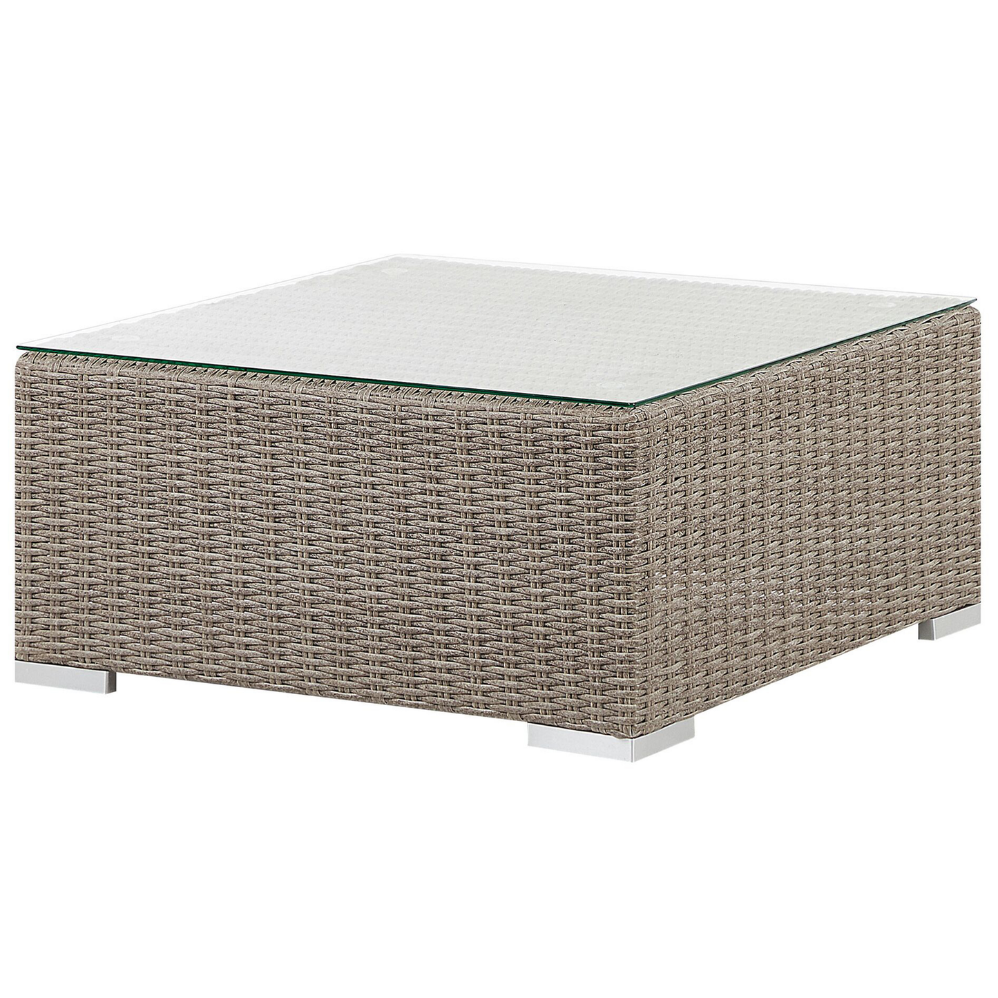 Lounge Set mit Tisch 6-Sitzer CONTARE rechtsseitig modular Polyrattan Taupe