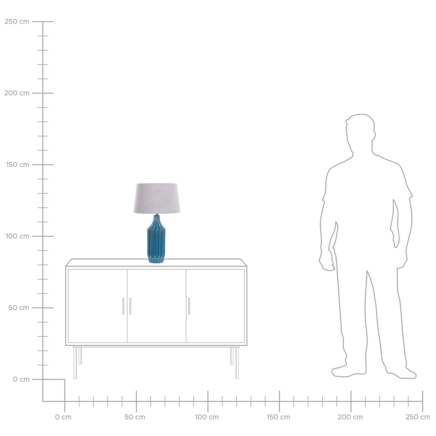 Tischleuchte ABAVA Keramik Blaugrün