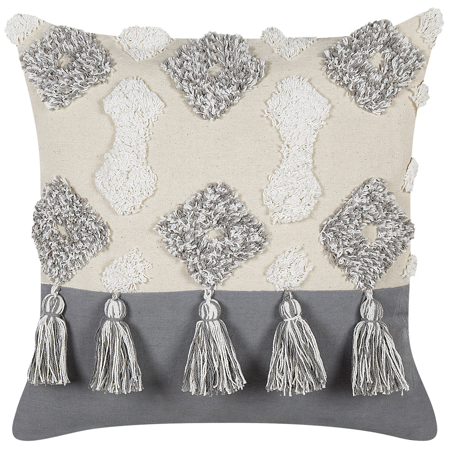 Dekokissen 2er Set ALOCASIA Baumwolle 45 x 45 cm Beige Geometrisches Muster