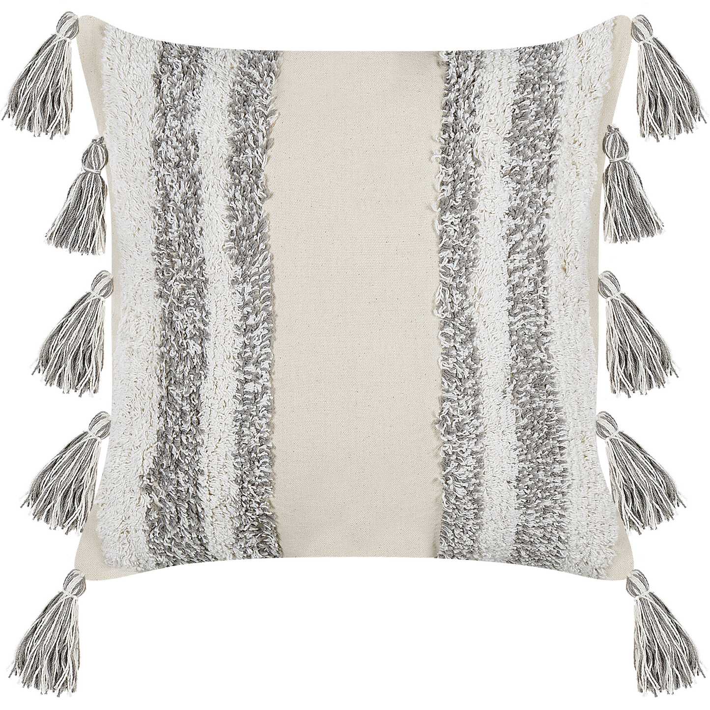 Dekokissen 2er Set HELICONIA Baumwolle 45 x 45 cm Beige Streifenmuster