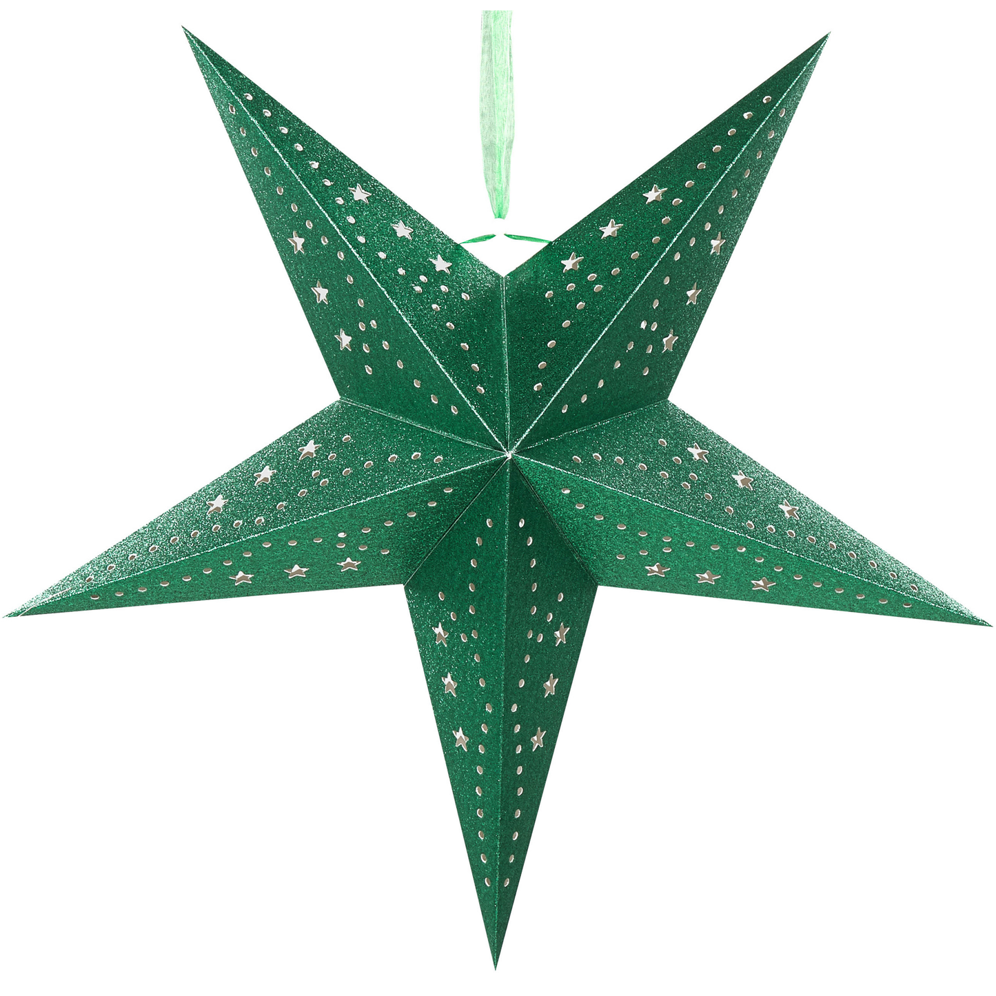 Wanddekoration 2er Set Stern MOTTI Papier 45 cm Smaragdgrün