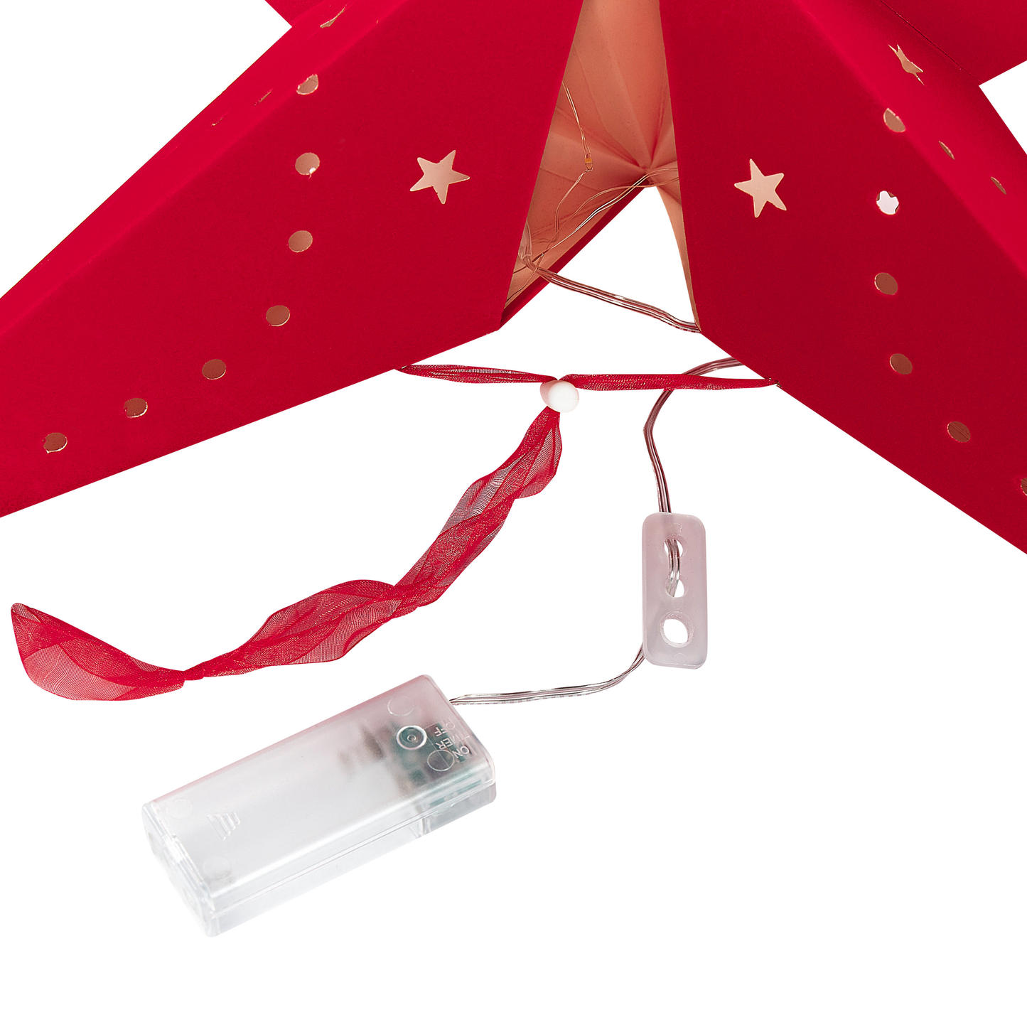 Wanddekoration 2er Set Stern MOTTI Papier 60 cm Rot