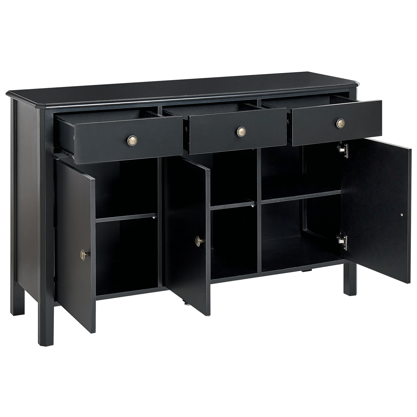 Sideboard mit 3 Türen OLATE 75 cm Schwarz