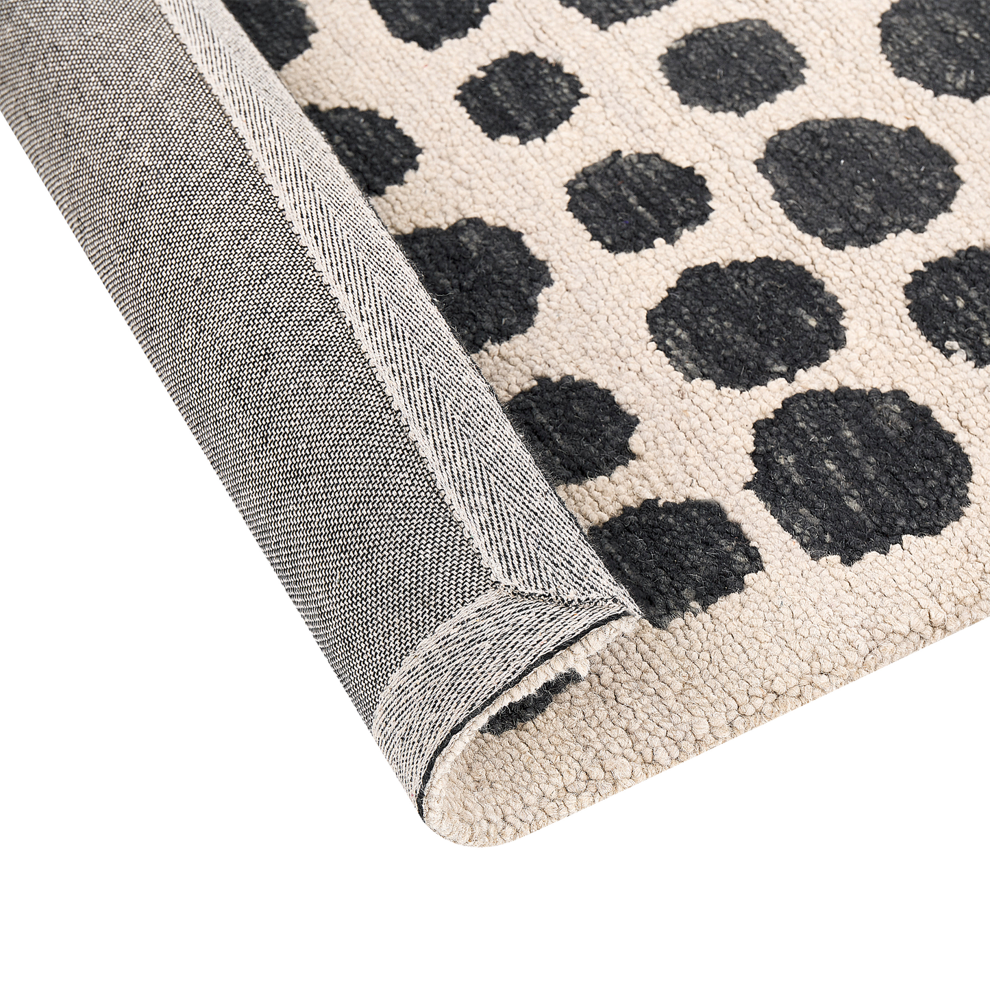 Teppich beige / schwarz 160 x 230 cm gepunktetes Muster HAVRAN