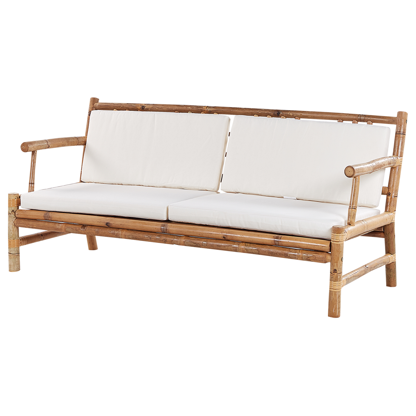Lounge Set mit Tisch 4-Sitzer RICCIONE Bambusholz Hellbraun