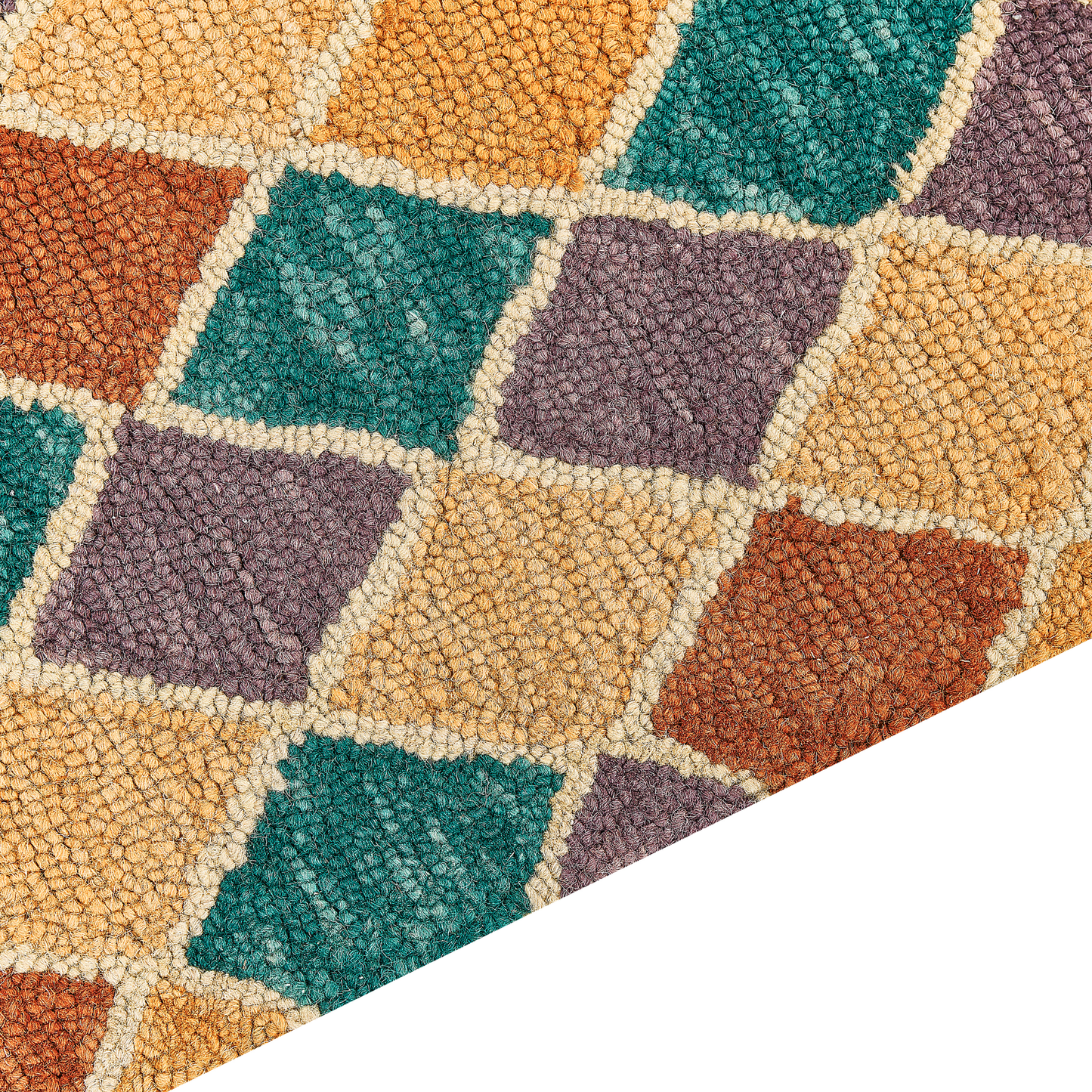 Teppich Wolle mehrfarbig 140 x 200 cm geometrisches Muster Kurzflor KESKIN
