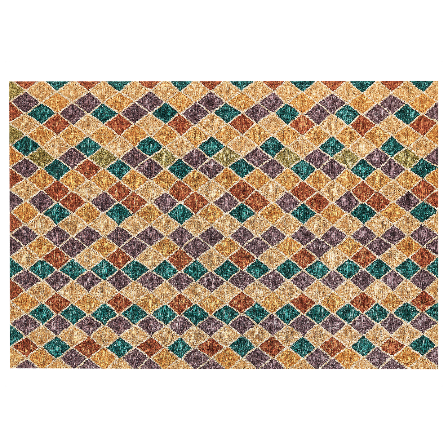Teppich Wolle mehrfarbig 160 x 230 cm geometrisches Muster Kurzflor KESKIN