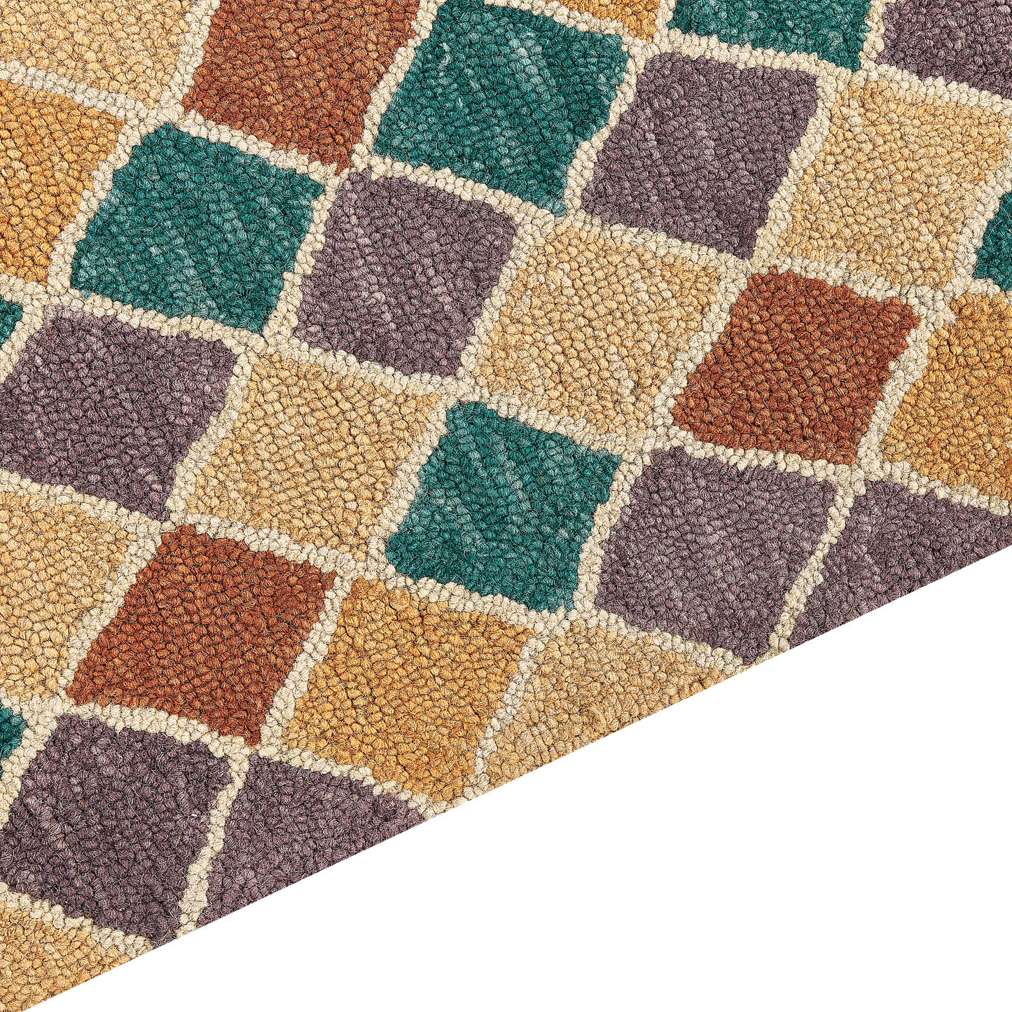 Teppich Wolle mehrfarbig 160 x 230 cm geometrisches Muster Kurzflor KESKIN