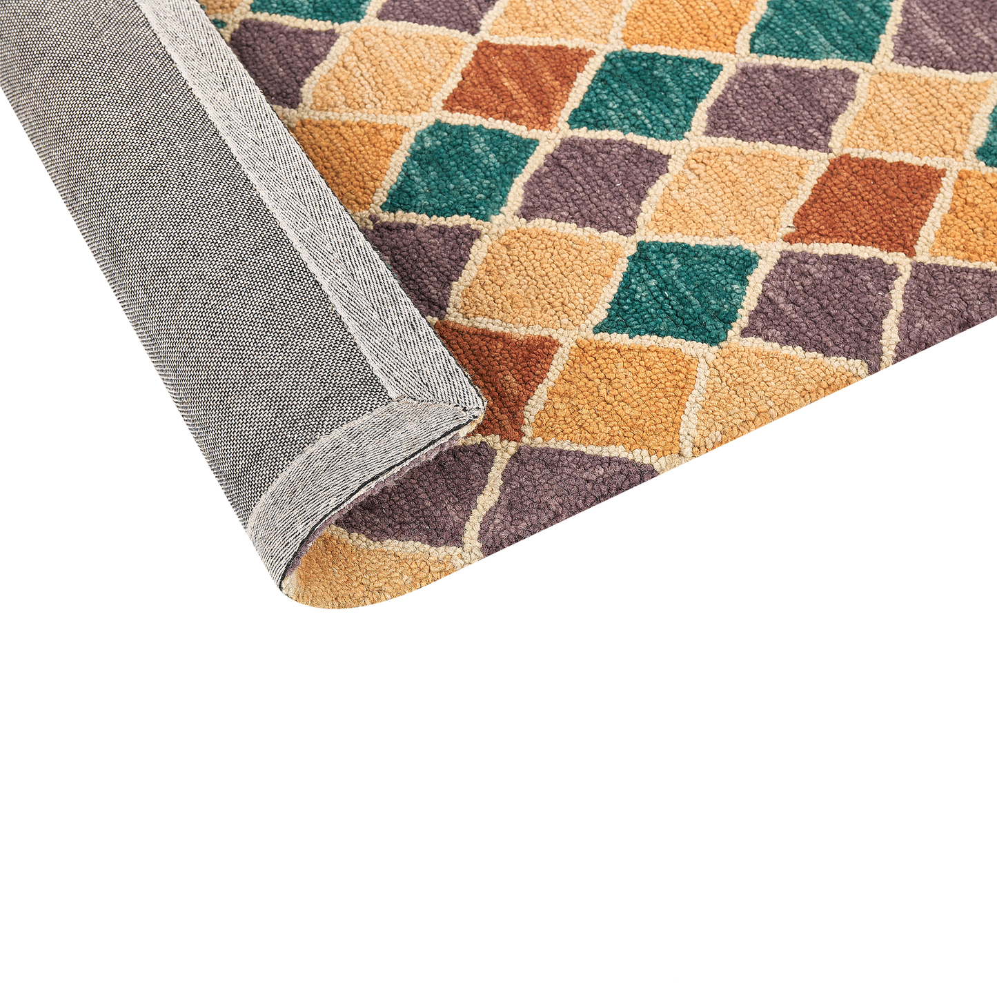 Teppich Wolle mehrfarbig 160 x 230 cm geometrisches Muster Kurzflor KESKIN