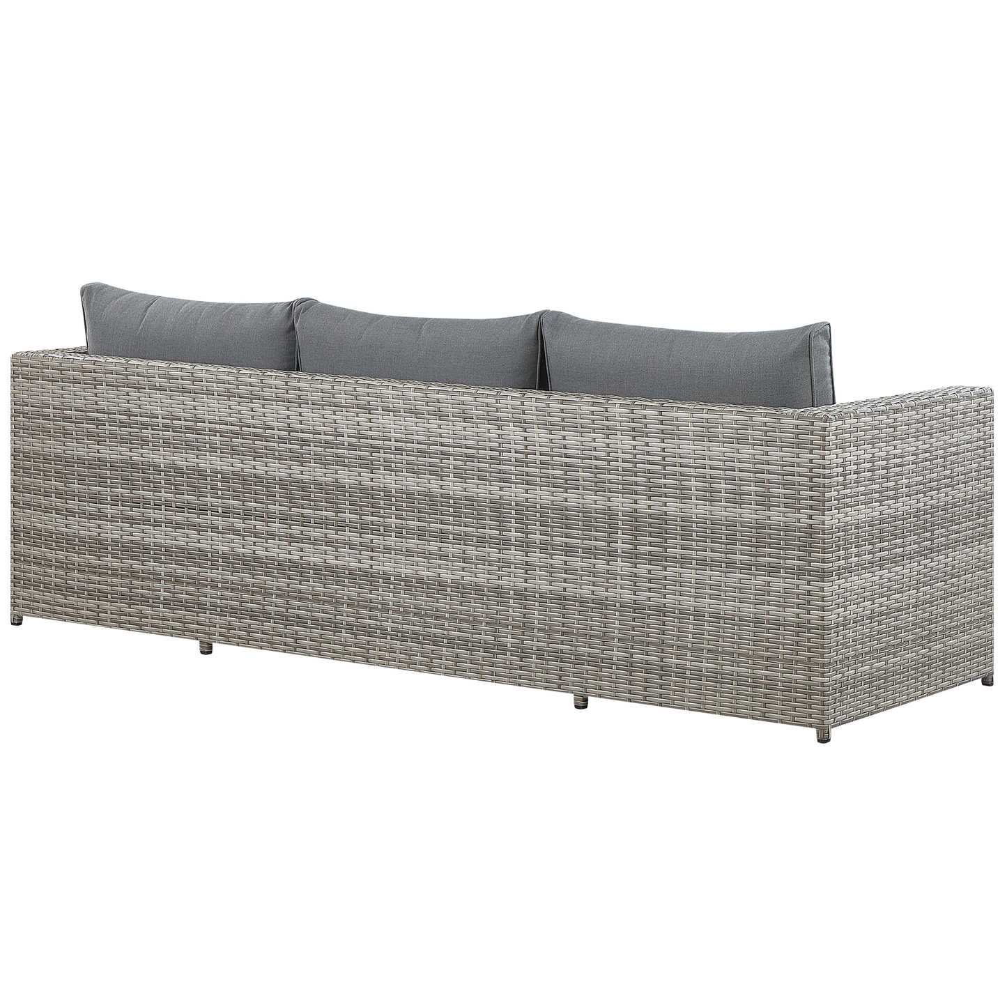 Garten Ecksofa mit Tisch 5-Sitzer SABBIA rechtsseitig modular Polyrattan Hellgrau