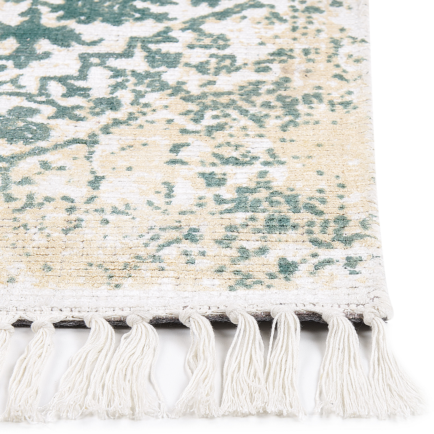 Teppich Viskose beige / grün 160 x 230 cm orientalisches Muster Kurzflor BOYALI