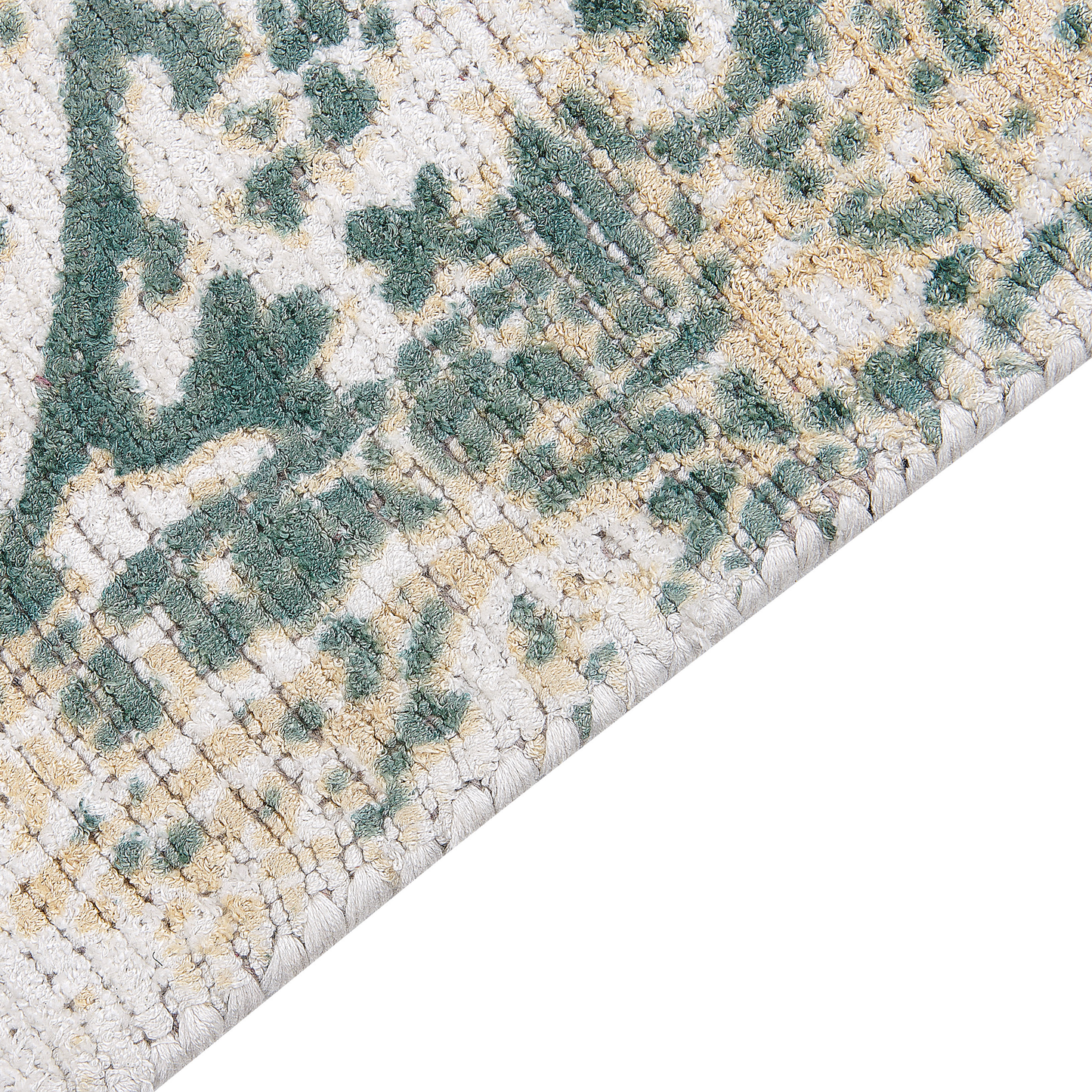 Teppich Viskose beige / grün 160 x 230 cm orientalisches Muster Kurzflor BOYALI