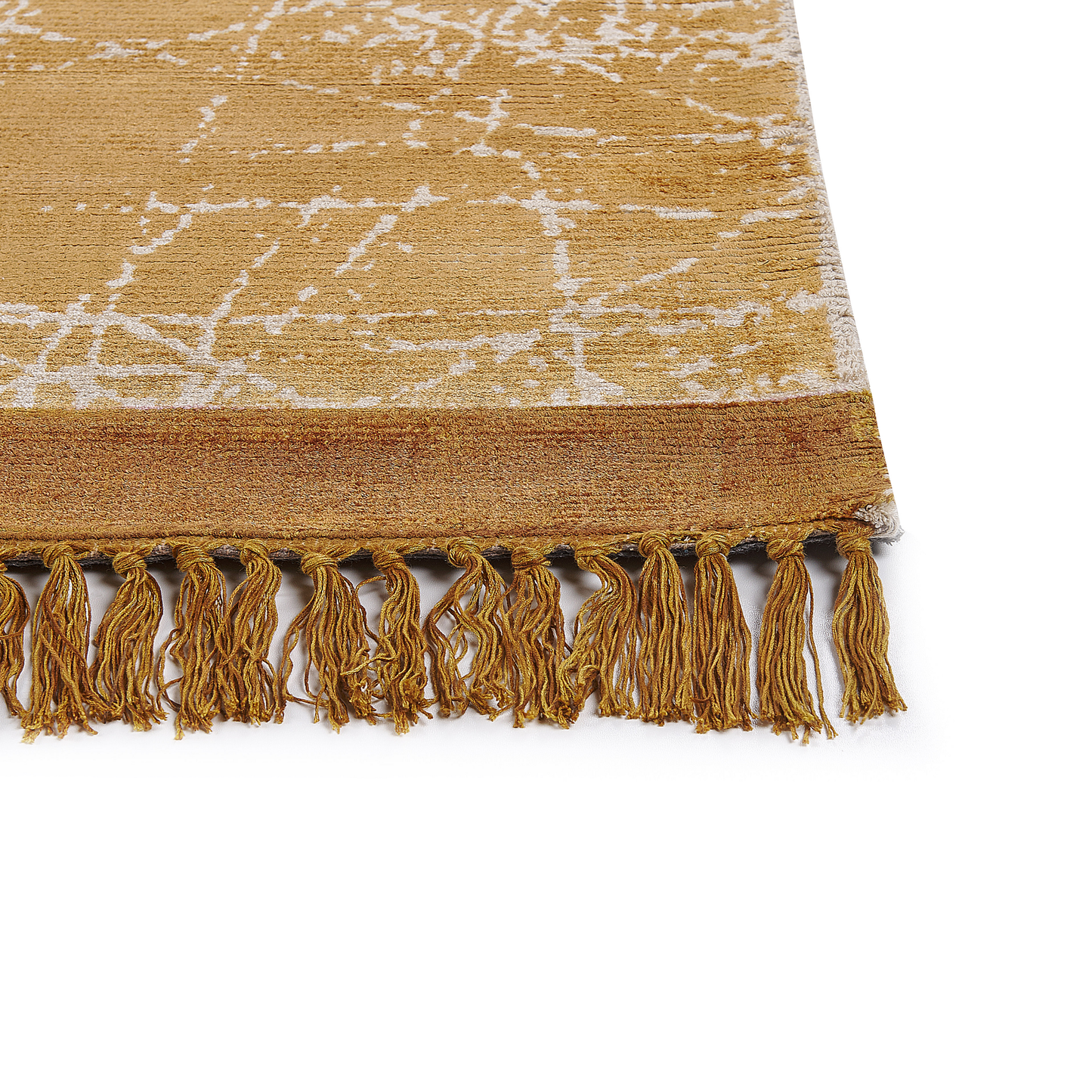 Teppich Viskose orange 140 x 200 cm abstraktes Muster Kurzflor HANLI