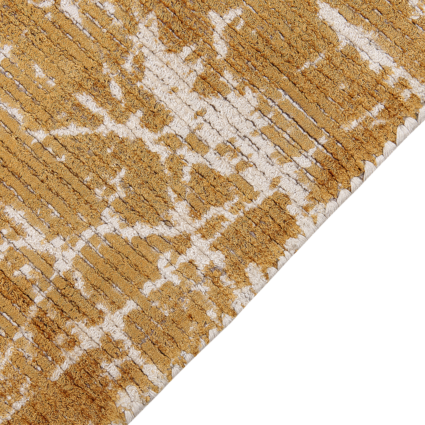 Teppich Viskose orange 140 x 200 cm abstraktes Muster Kurzflor HANLI