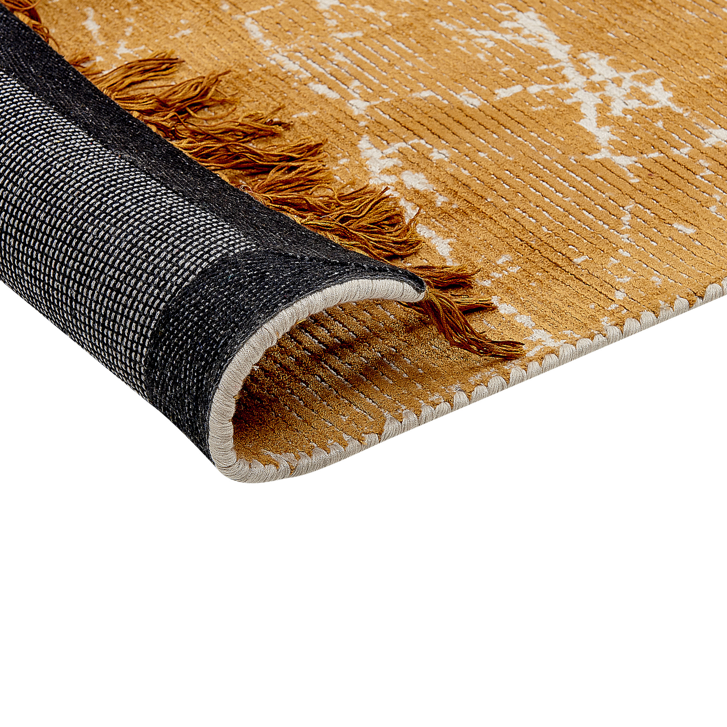Teppich Viskose orange 140 x 200 cm abstraktes Muster Kurzflor HANLI