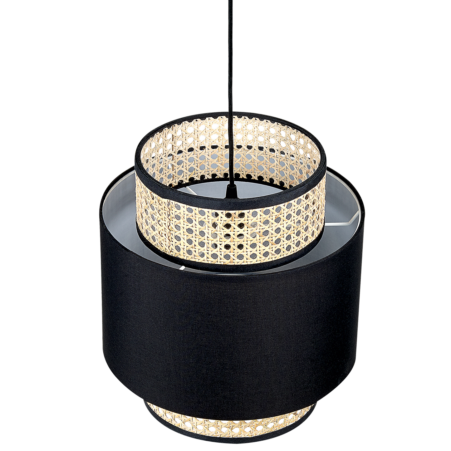 Hängelampe BOERI Rattan Schwarz