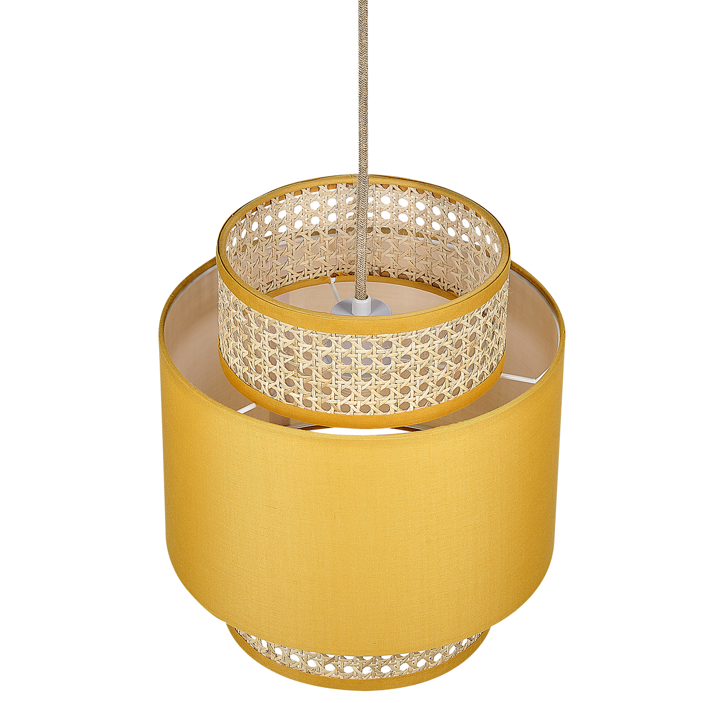 Hängelampe BOERI Rattan Senfgelb