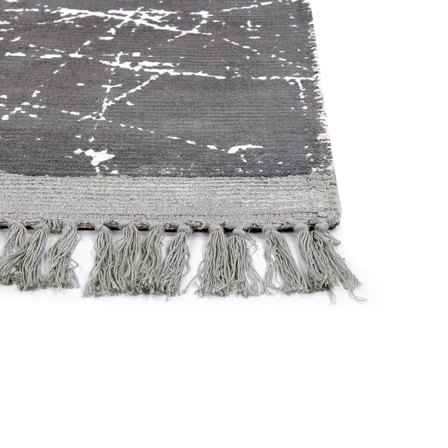 Teppich Viskose grau 160 x 230 cm cm abstraktes Muster Kurzflor HANLI