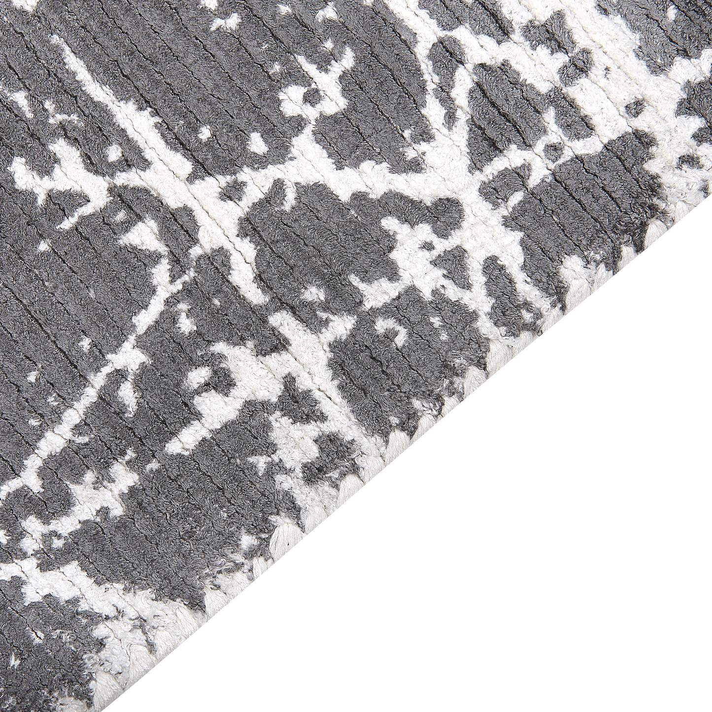 Teppich Viskose grau 160 x 230 cm cm abstraktes Muster Kurzflor HANLI