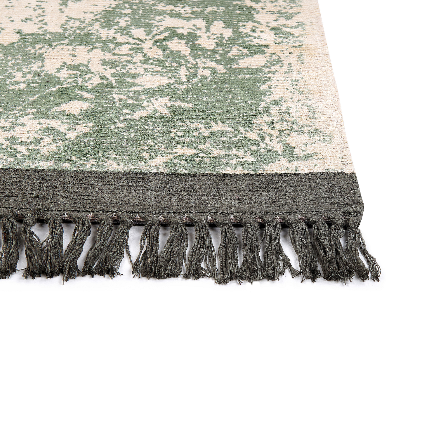 Teppich Viskose grün / beige 160 x 230 cm cm orientalisches Muster Kurzflor AKARSU