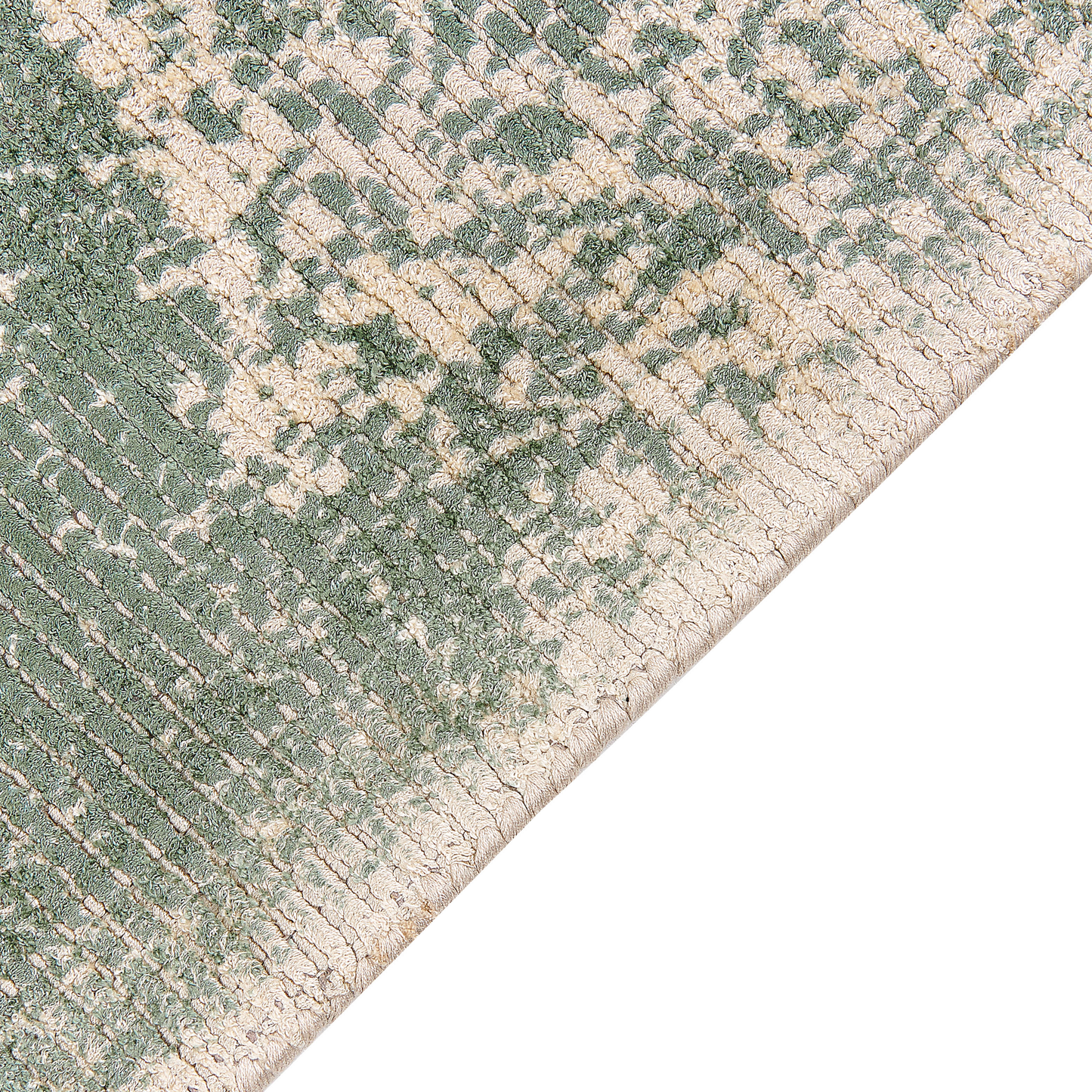Teppich Viskose grün / beige 160 x 230 cm cm orientalisches Muster Kurzflor AKARSU