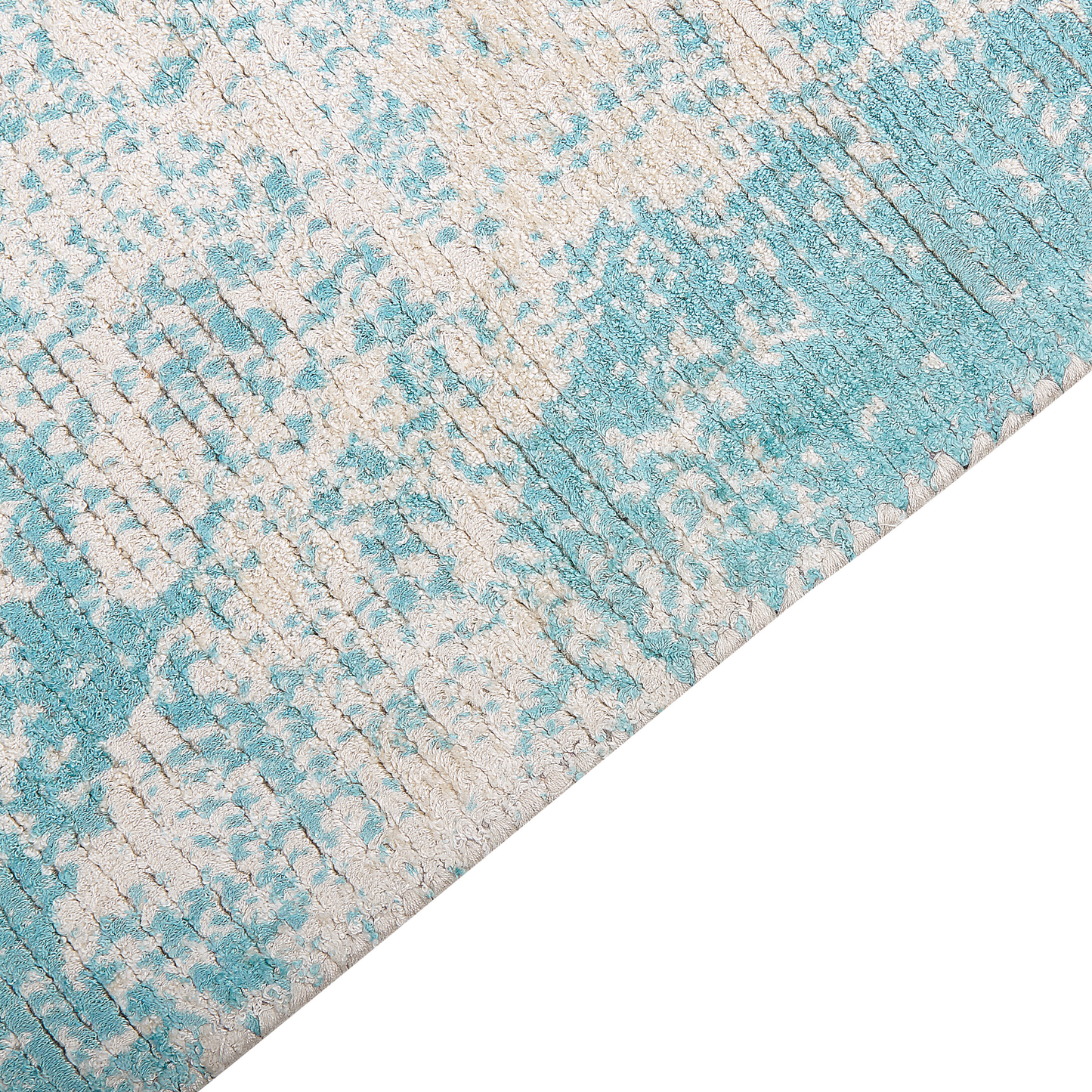 Teppich Viskose hellblau / beige 140 x 200 cm cm orientalisches Muster Kurzflor AKARSU