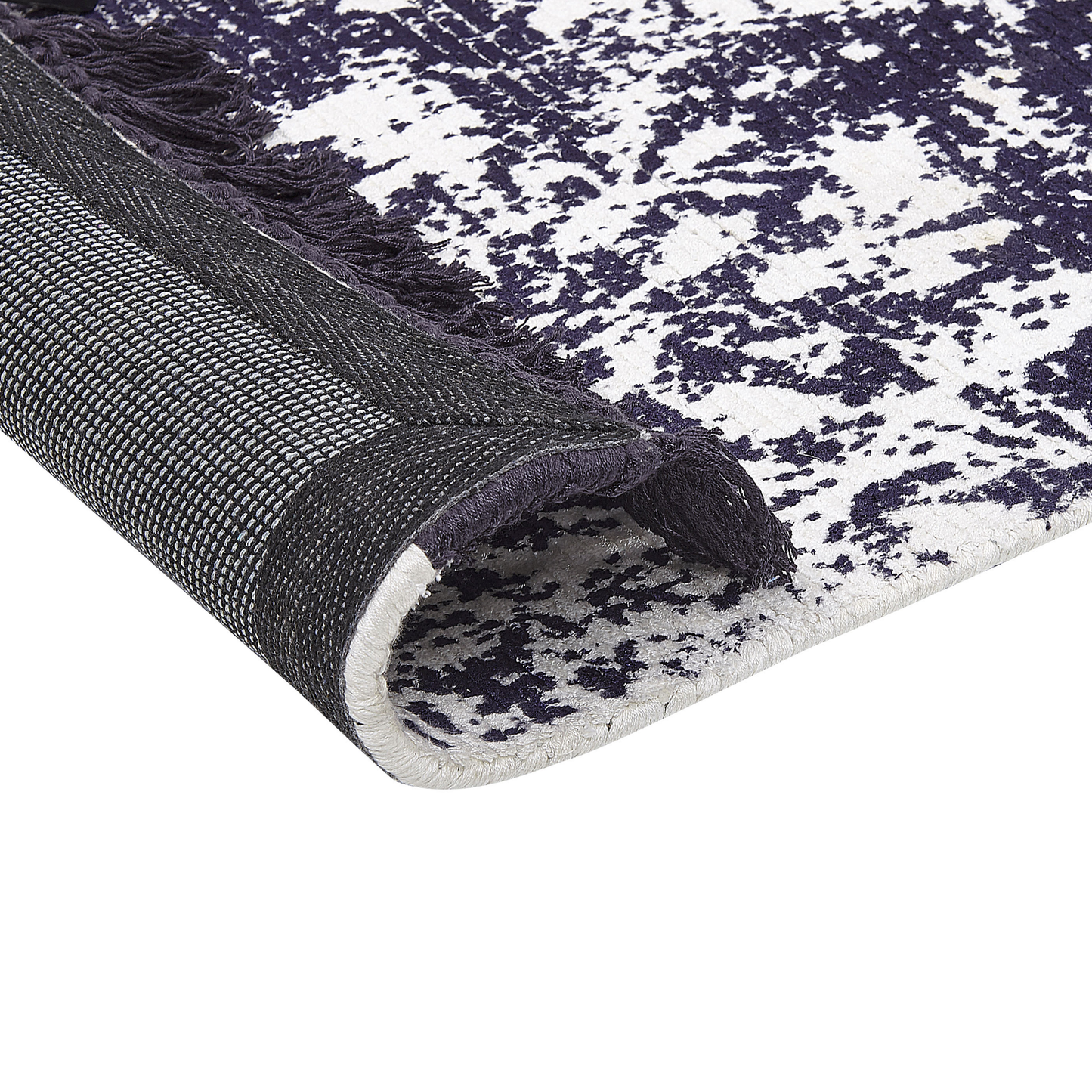 Teppich Viskose violett / weiss 160 x 230 cm orientalisches Muster Kurzflor AKARSU