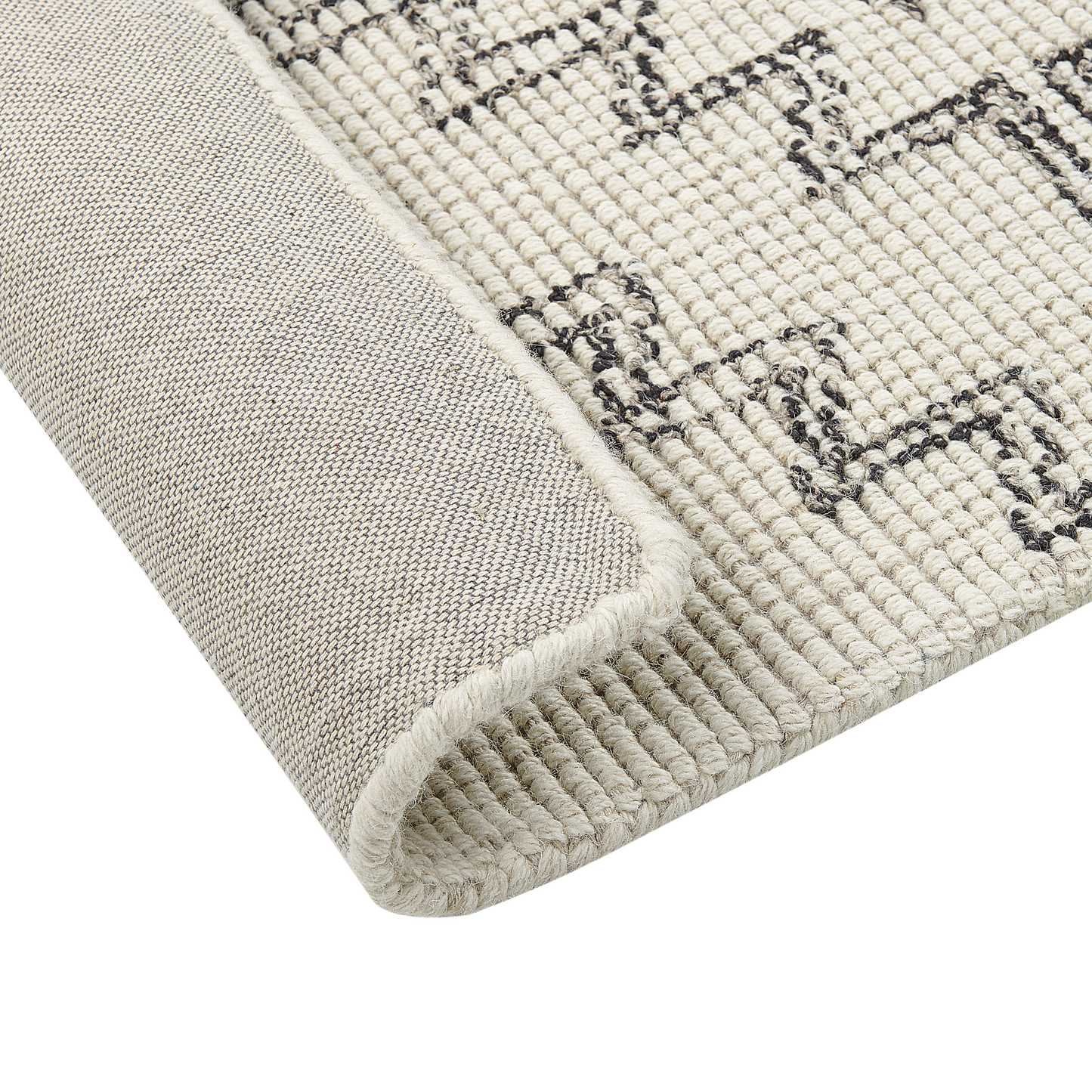 Teppich Wolle beige / schwarz 80 x 150 cm URLA