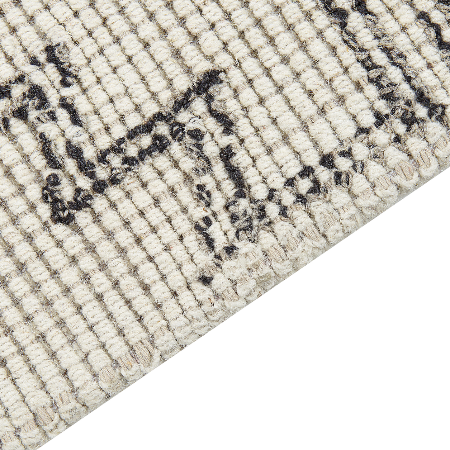 Teppich Wolle beige / schwarz 80 x 150 cm URLA