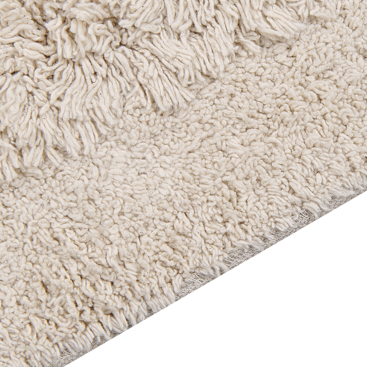 Teppich Baumwolle hellbeige 80 x 150 cm Fransen Shaggy BITLIS