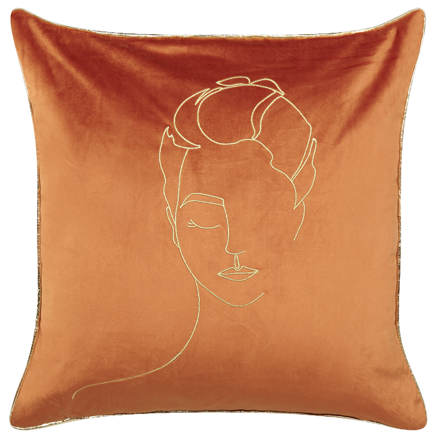 Dekokissen 2er Set CROCUS Samtstoff 45 x 45 cm Orange Abstraktes Muster