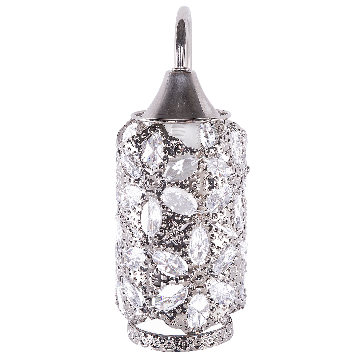 Wandleuchte silber 2er Set Blumenmuster rund SYSOLA