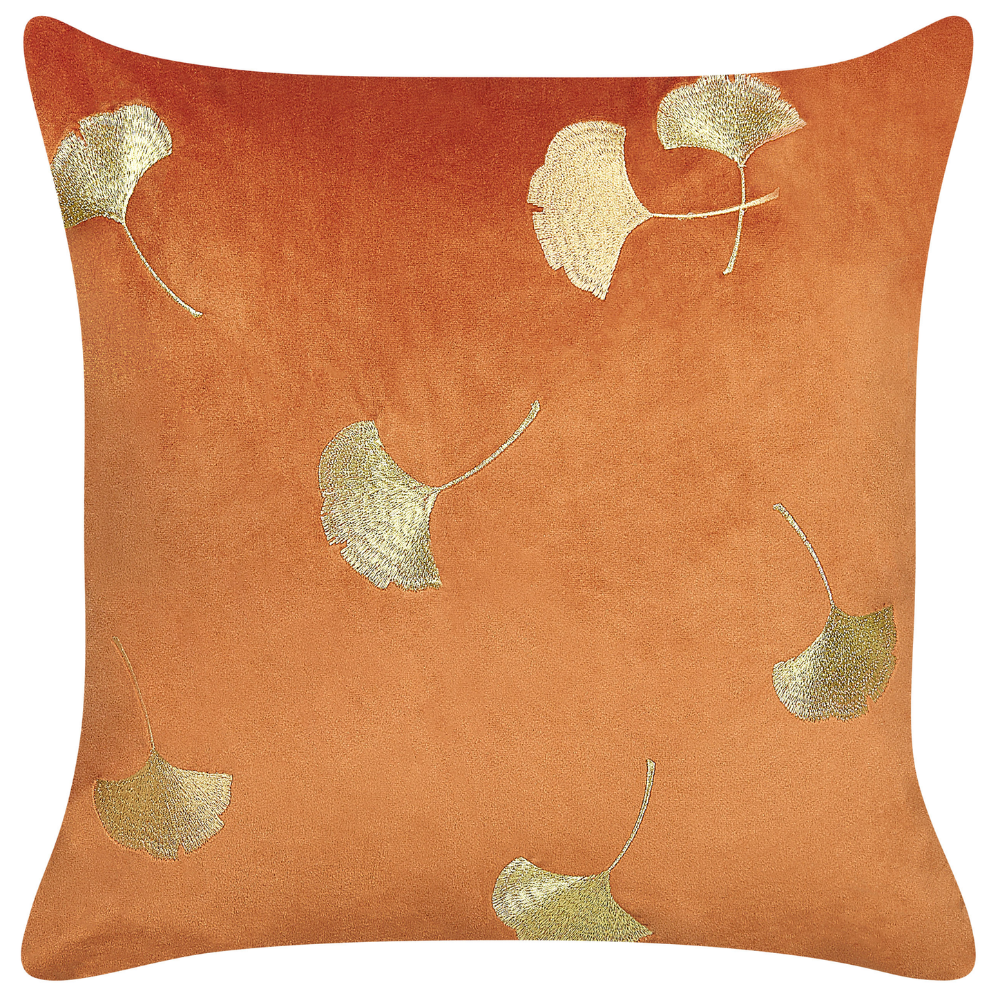 Dekokissen 2er Set TULIP Samtstoff 45 x 45 cm Orange Pflanzenmuster