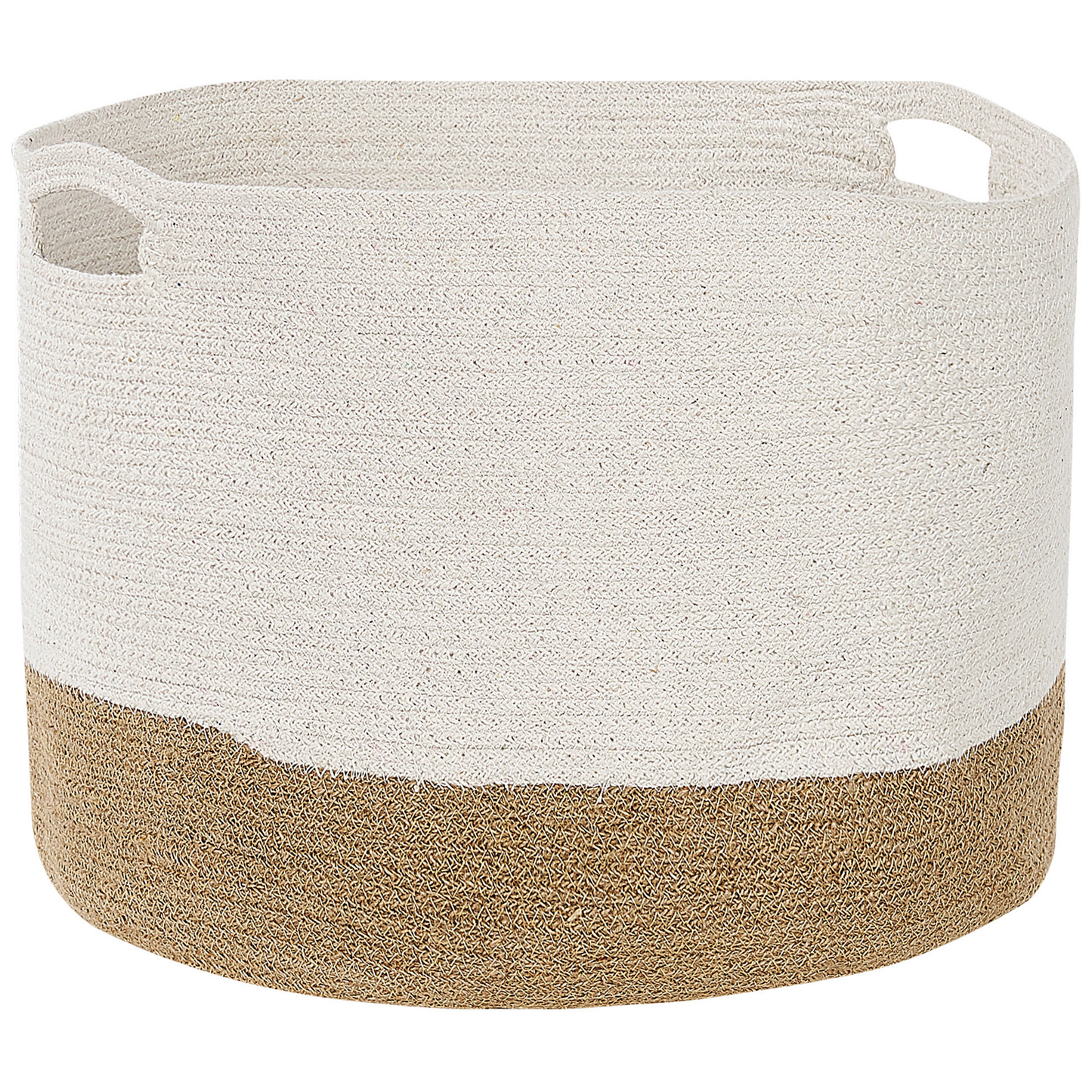 Textilkorb Baumwolle weiss / beige 2er Set KAHAN