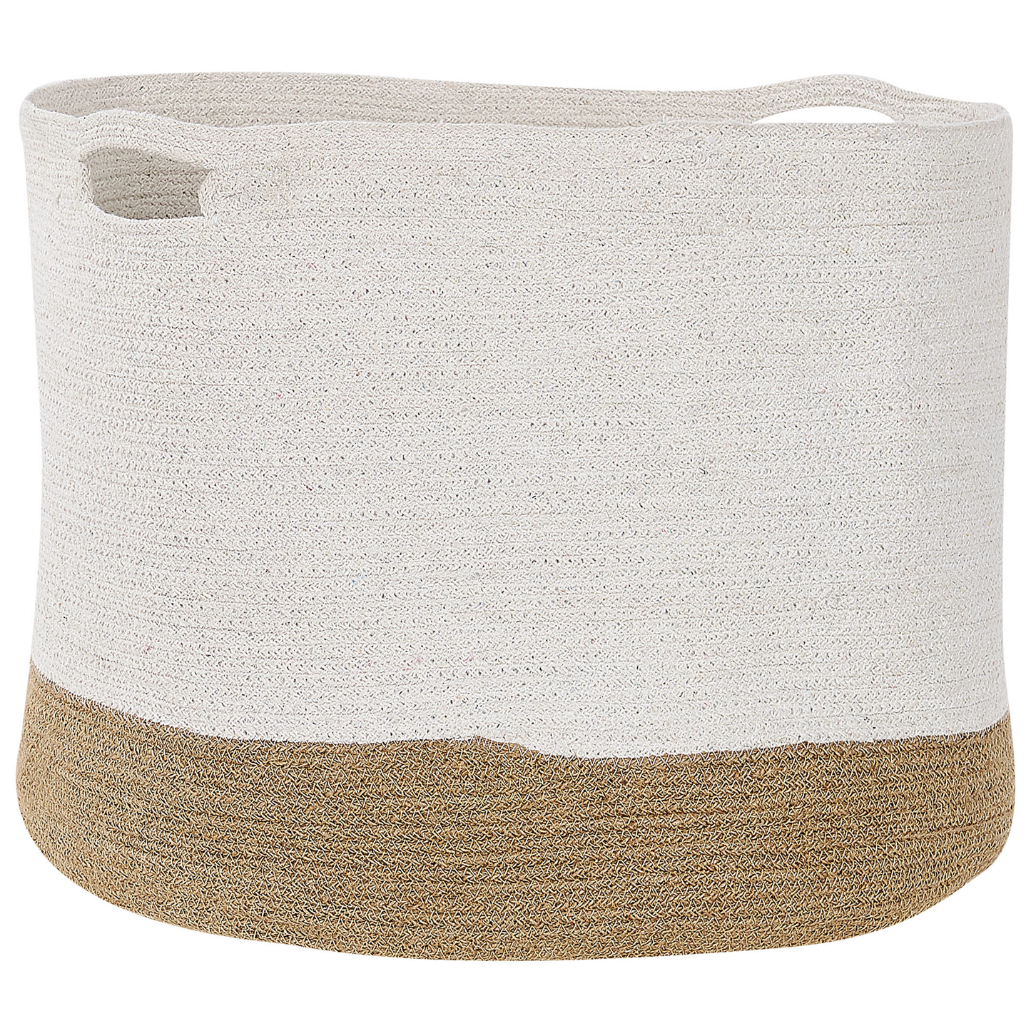 Textilkorb Baumwolle weiss / beige 2er Set KAHAN